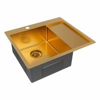 Кухонная мойка из нержавеющей стали Paulmark Kroner 59F PM225951-BGL брашированное золото левая 590х510 мм — 2