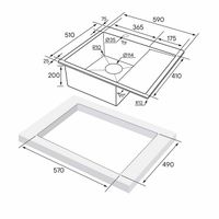 Кухонная мойка из нержавеющей стали Paulmark Kroner 59F PM225951-BSL нержавеющая сталь 590х510 мм — 4
