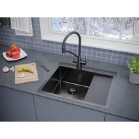 Кухонная мойка из нержавеющей стали Paulmark Kroner 59F PM225951-GML вороненая сталь 590х510 мм — 3