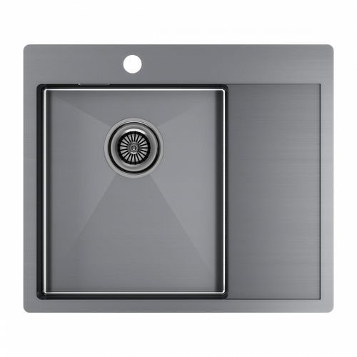 Кухонная мойка из нержавеющей стали Paulmark Kroner 59F PM225951-GML вороненая сталь 590х510 мм