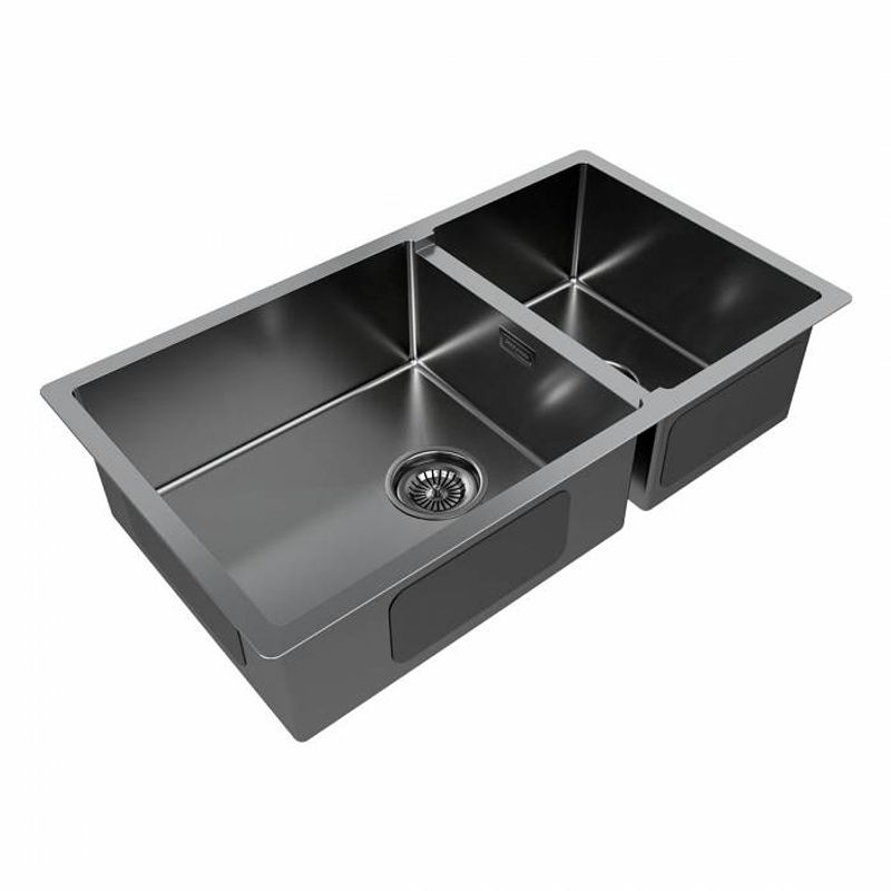 Кухонная мойка из нержавеющей стали Paulmark Gerberg 78/2S Uni PM227844-GM вороненая сталь 780х440 мм