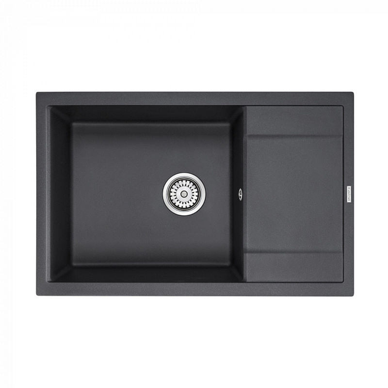 Кухонная мойка из искусственного камня Paulmark Flugen 60 из искусственного гранита PM317850-BL черный 780х500 мм