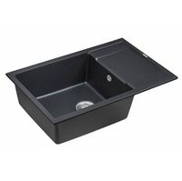 Кухонная мойка из искусственного камня Paulmark Flugen 60 из искусственного гранита PM317850-BLM черный металлик 780х500 мм — 2