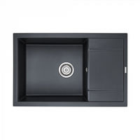 Кухонная мойка из искусственного камня Paulmark Flugen 60 из искусственного гранита PM317850-BLM черный металлик 780х500 мм — 1
