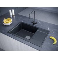 Кухонная мойка из искусственного камня Paulmark Flugen 60 из искусственного гранита PM317850-BLM черный металлик 780х500 мм — 3
