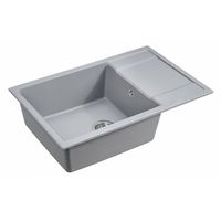 Кухонная мойка из искусственного камня Paulmark Flugen 60 из искусственного гранита PM317850-GRM серый металлик 780х500 мм — 2