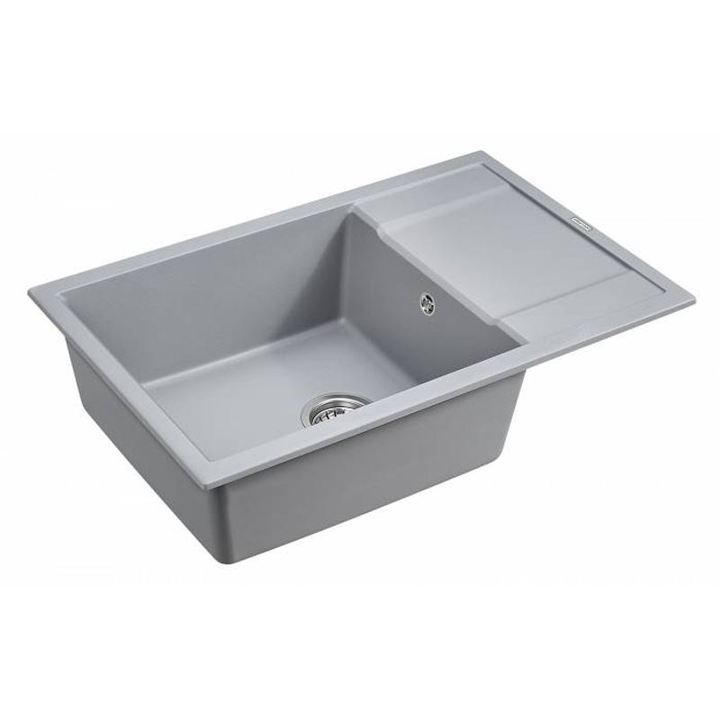 Кухонная мойка из искусственного камня Paulmark Flugen 60 из искусственного гранита PM317850-GRM серый металлик 780х500 мм