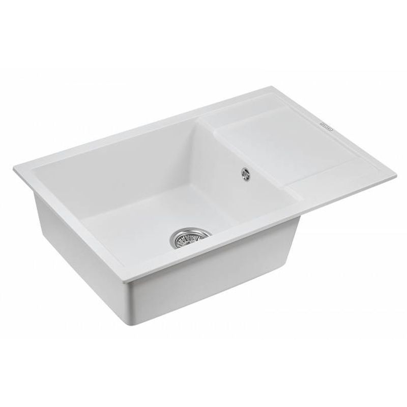 Кухонная мойка из искусственного камня Paulmark Flugen 60 из искусственного гранита PM317850-WH белый 780х500 мм