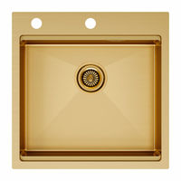 Кухонная мойка из нержавеющей стали Paulmark Kroner-Pro 51 PM705151-BG брашированное золото 510х510 мм — 1