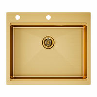 Кухонная мойка из нержавеющей стали Paulmark Kroner-Pro 59 PM705951-BG брашированное золото 590х510 мм — 1