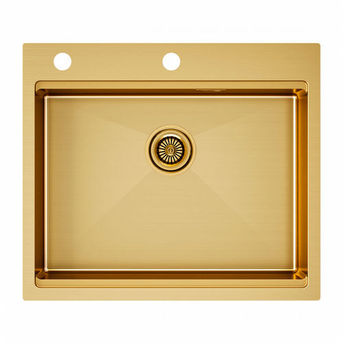 Кухонная мойка из нержавеющей стали Paulmark Kroner-Pro 59 PM705951-BG брашированное золото 590х510 мм