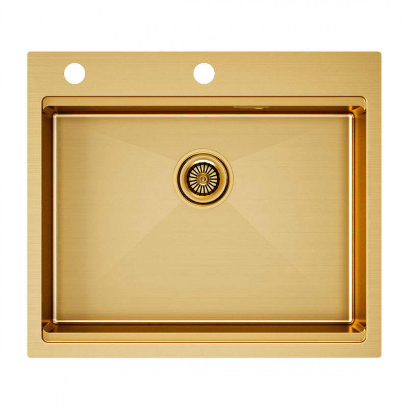 Кухонная мойка из нержавеющей стали Paulmark Kroner-Pro 59 PM705951-BG брашированное золото 590х510 мм