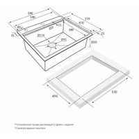 Кухонная мойка из нержавеющей стали Paulmark Kroner-Pro 59 PM705951-BG брашированное золото 590х510 мм — 7