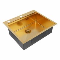 Кухонная мойка из нержавеющей стали Paulmark Kroner-Pro 59 PM705951-BG брашированное золото 590х510 мм — 2