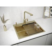 Кухонная мойка из нержавеющей стали Paulmark Kroner-Pro 59 PM705951-BG брашированное золото 590х510 мм — 4