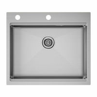 Кухонная мойка из нержавеющей стали Paulmark Kroner-Pro 59 PM705951-BS брашированная нержавеющая сталь 590х510 мм — 1