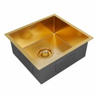 Кухонная мойка из нержавеющей стали Paulmark Aller 48 Uni PM804844-BG брашированное золото PVD 480х440 мм — 2