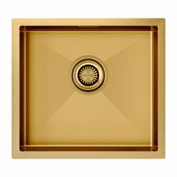 Кухонная мойка из нержавеющей стали Paulmark Aller 48 Uni PM804844-BG брашированное золото PVD 480х440 мм — 1