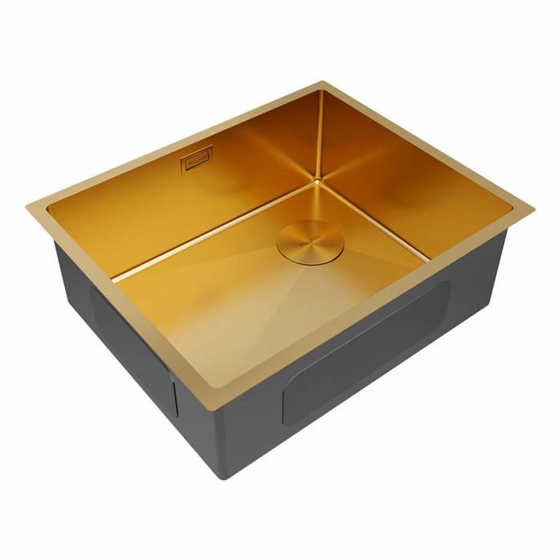 Кухонная мойка из нержавеющей стали Paulmark Next-Skew 54 Uni PM885444-BG брашированное золото 540х440 мм
