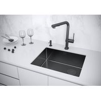 Кухонная мойка из нержавеющей стали Paulmark Next-Skew 54 Uni PM885444-GM вороненая сталь 540х440 мм — 3