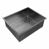 Кухонная мойка из нержавеющей стали Paulmark Next-Skew 54 Uni PM885444-GM вороненая сталь 540х440 мм — 2