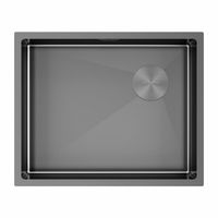Кухонная мойка из нержавеющей стали Paulmark Next-Skew 54 Uni PM885444-GM вороненая сталь 540х440 мм — 1