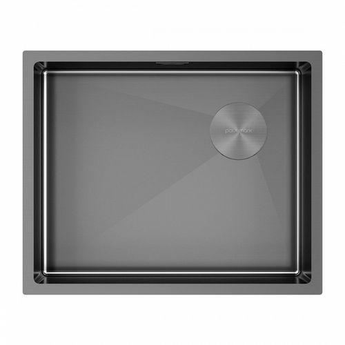 Кухонная мойка из нержавеющей стали Paulmark Next-Skew 54 Uni PM885444-GM вороненая сталь 540х440 мм