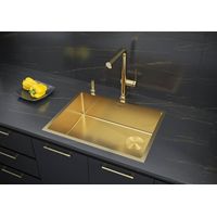 Кухонная мойка из нержавеющей стали Paulmark Next-Skew 58 Uni PM885844-BG брашированное золото 580х440 мм — 4