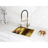 Кухонная мойка из нержавеющей стали Paulmark Next-Skew 58 Uni PM885844-BG брашированное золото 580х440 мм — 5