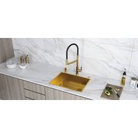 Кухонная мойка из нержавеющей стали Paulmark Next-Skew 58 Uni PM885844-BG брашированное золото 580х440 мм — 8