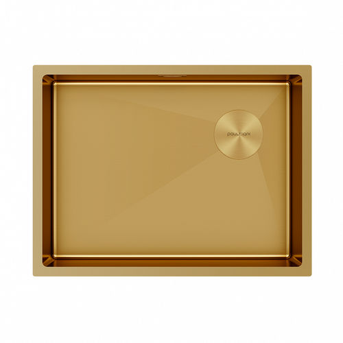 Кухонная мойка из нержавеющей стали Paulmark Next-Skew 58 Uni PM885844-BG брашированное золото 580х440 мм