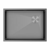 Кухонная мойка из нержавеющей стали Paulmark Next-Skew 58 Uni PM885844-GM вороненая сталь 580х440 мм — 1