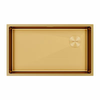 Кухонная мойка из нержавеющей стали Paulmark Next-Skew 74 Uni PM887444-BG брашированное золото 740х440 мм — 1