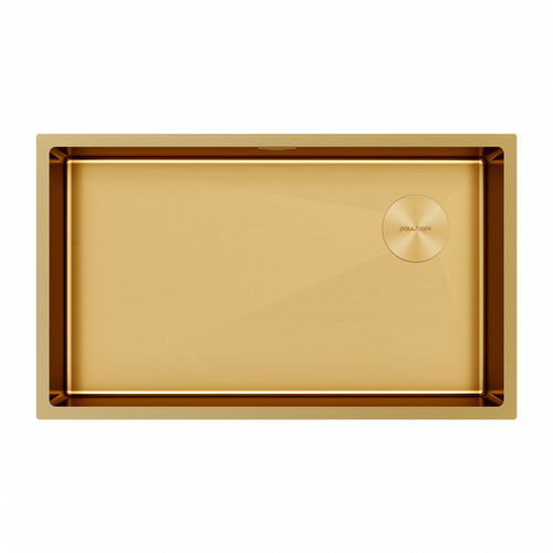 Кухонная мойка из нержавеющей стали Paulmark Next-Skew 74 Uni PM887444-BG брашированное золото 740х440 мм