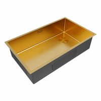 Кухонная мойка из нержавеющей стали Paulmark Next-Skew 74 Uni PM887444-BG брашированное золото 740х440 мм — 2