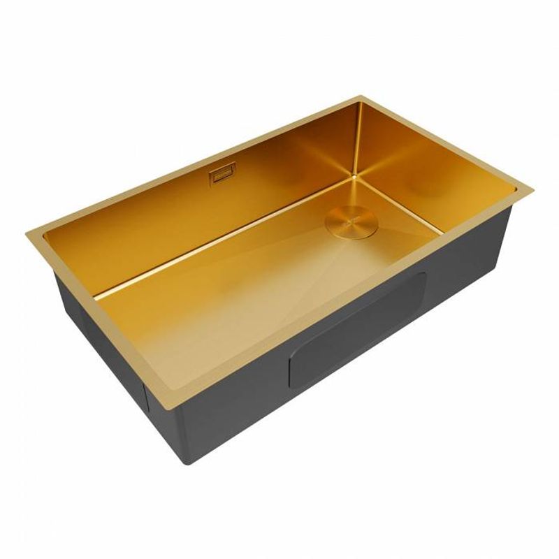 Кухонная мойка из нержавеющей стали Paulmark Next-Skew 74 Uni PM887444-BG брашированное золото 740х440 мм