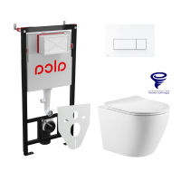 Унитаз подвесной с инсталляцией AlcaDrain (AlcaPlast) Prato Бьянко (торнадо) AM101/1120+M570+M91 5 в 1 белый — 1