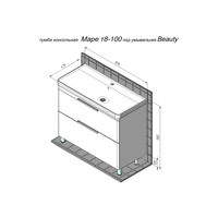 Тумба с раковиной PRATO Маре 100 + Бьюти с click-clak / 249 03-08100-20 00 БЕЛ+КР-100 — 5