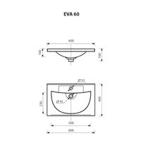 Раковина Misty EVVA 60 см / Р-Евв14060-Д — 2