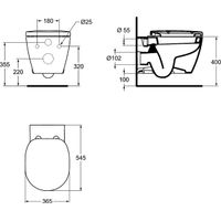 Унитаз подвесной с инсталляцией Ideal Standard Connect R020467+W941102 (R020467; E712701; E233267) — 7