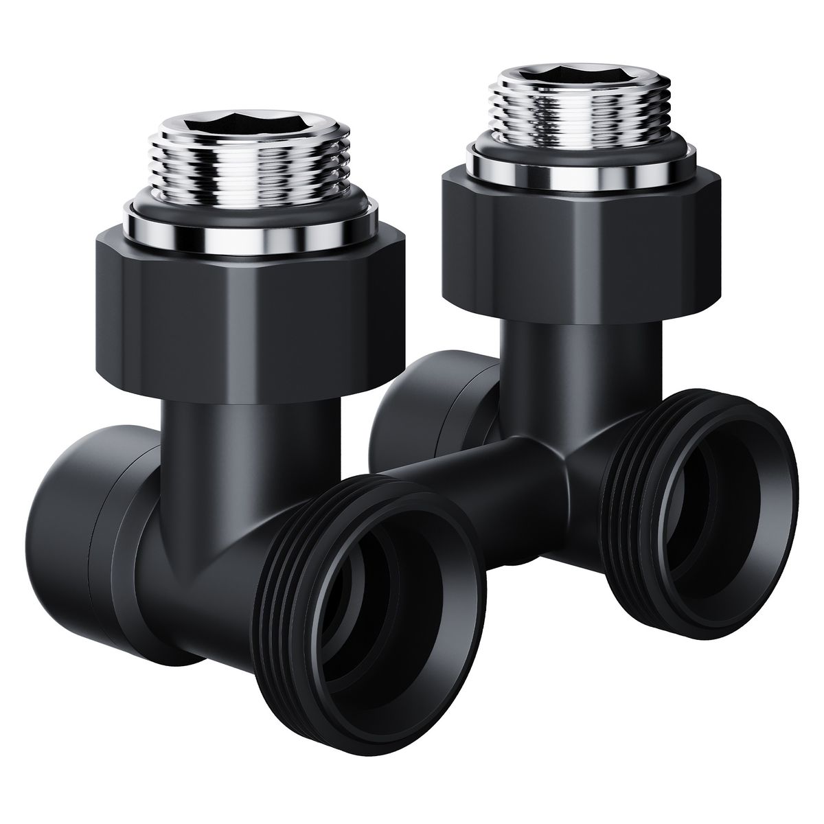 Узел нижнего подключения Royal Thermo Design угловой 1/2"х3/4" EK (черный) RANDU11234BL