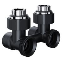 Узел нижнего подключения Royal Thermo Design RANDU11234BL угловой 1/2"х3/4" EK (черный) — 2