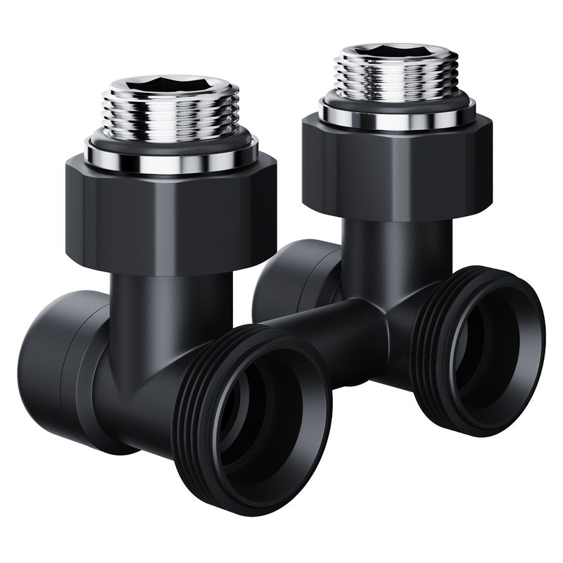 Узел нижнего подключения Royal Thermo Design угловой 1/2"х3/4" EK (черный) RANDU11234BL