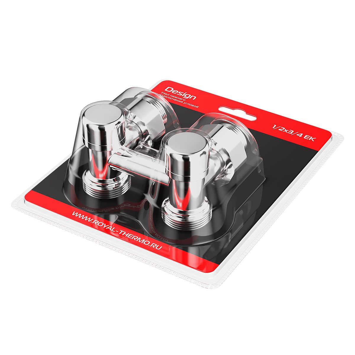 Узел нижнего подключения Royal Thermo Design угловой 1/2"х3/4" EK (хром) RANDU11234CH
