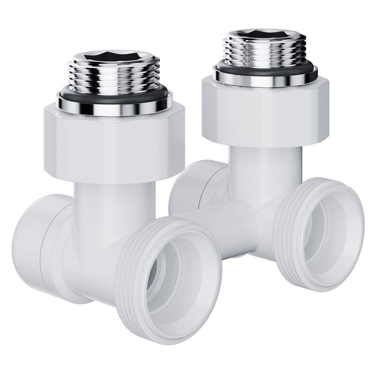 Узел нижнего подключения Royal Thermo Design угловой 1/2"х3/4" EK (белый) RANDU11234WH