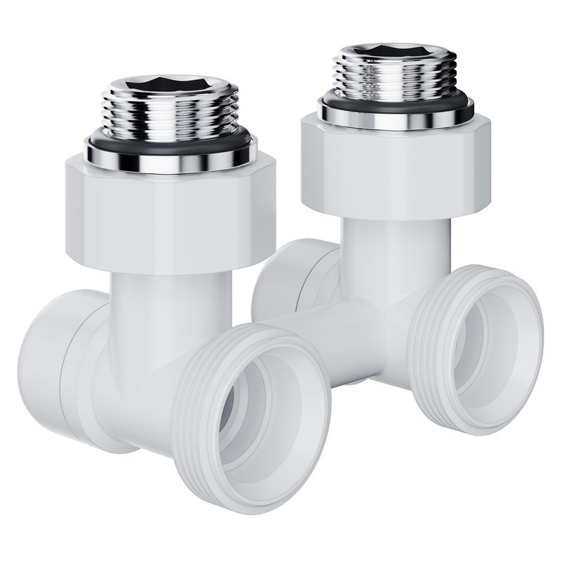 Узел нижнего подключения Royal Thermo Design угловой 1/2"х3/4" EK (белый) RANDU11234WH