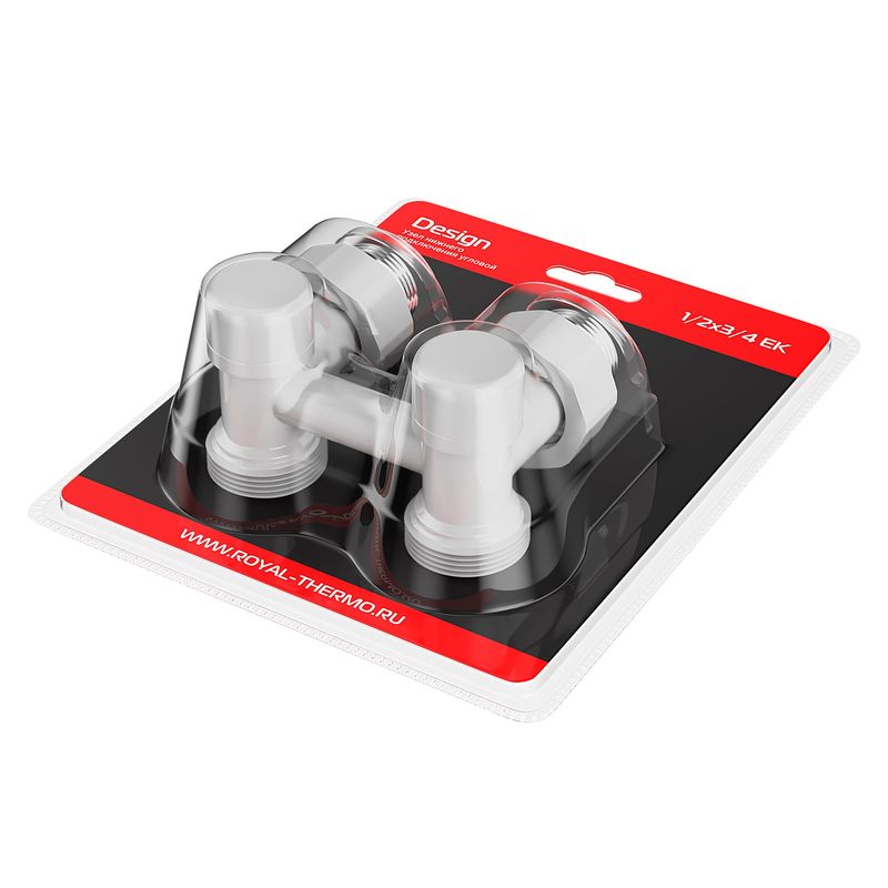 Узел нижнего подключения Royal Thermo Design угловой 1/2"х3/4" EK (белый) RANDU11234WH