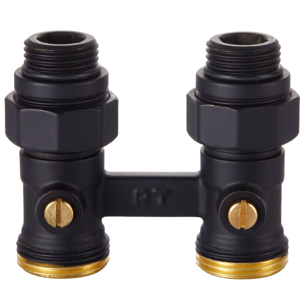 Узел нижнего подключения Royal Thermo прямой 1/2"х3/4" EK (черный) RANPP11234BL