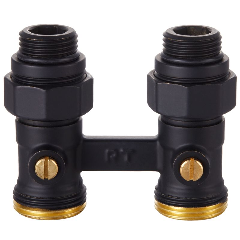 Узел нижнего подключения Royal Thermo прямой 1/2"х3/4" EK (черный) RANPP11234BL