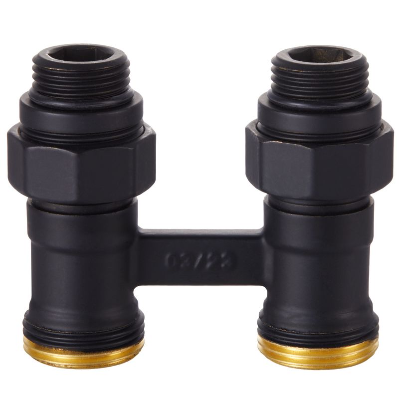 Узел нижнего подключения Royal Thermo прямой 1/2"х3/4" EK (черный) RANPP11234BL
